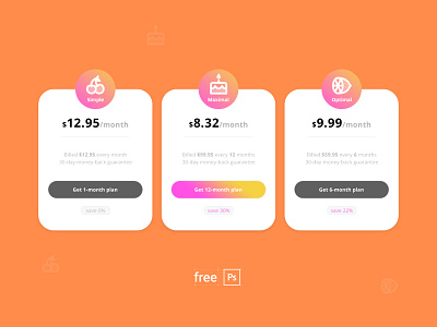 Choose your plan - free PSD bootstrap cost design free free psd free template price ui web design