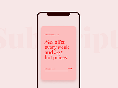 Pop-Up / Overlay 016 appdesign daily 100 daily ui dailychallenge dailyui dailyui016 pop up subscription typography uidesign