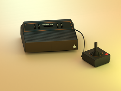 Atari 2600 3d atari illustration low poly