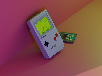 Super Mario - Gameboy 3d lowpoly low poly game boy