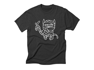 Mummy Cat Funny Hand drawing Illustration T-shirt