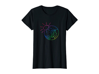 Dream Girl, Peaceful, Relax, Dreaming T-shirt apparel beach clothing colorful dream dream girl dreaming girl gradiant illustrated illustration made by bono outline peaceful rainbow relax relaxing t shirt thinking tshirt