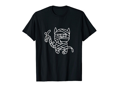 Mummy Cat Funny Hand drawing Illustration T-shirt