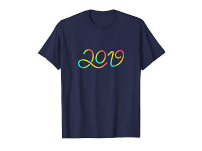 Happy New Year 2019 T-shirt LOV T-shirt 2019 apparel clothing clothing brand colorful hand lettered hand lettering happy new year lettering love madebybono merch new year 2019 novelty nye outline t shirt tshirt tshirt design typography