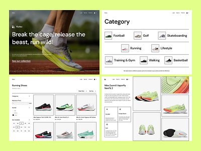 Kutsu - Shoes Brand Web Design branding card clean dashboard design landing page ui web web design