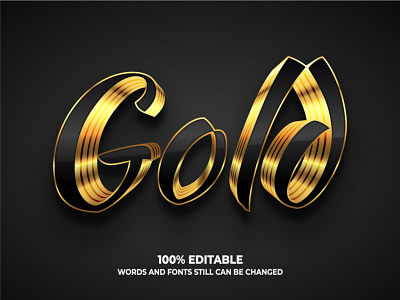 Golden text effect gold golden luxury shine text effect typography