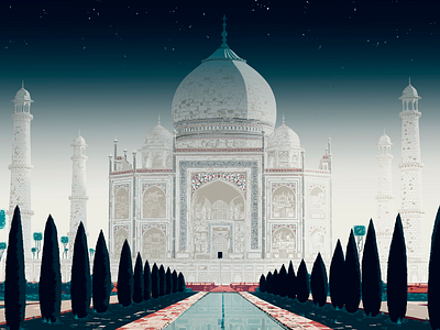 Taj Mahal digital painting illustration