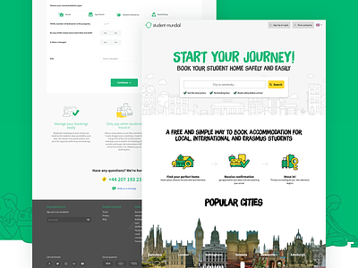 Students Mundial accomodation booking green search students tourism ui ux