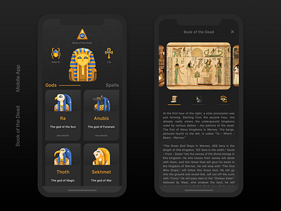 Book of the Dead - Mobile App app concept design ios mobile ui ux