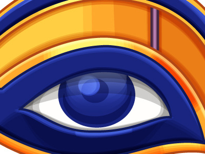 Eye blue egypt eye gold icon of pharaoh pupil re