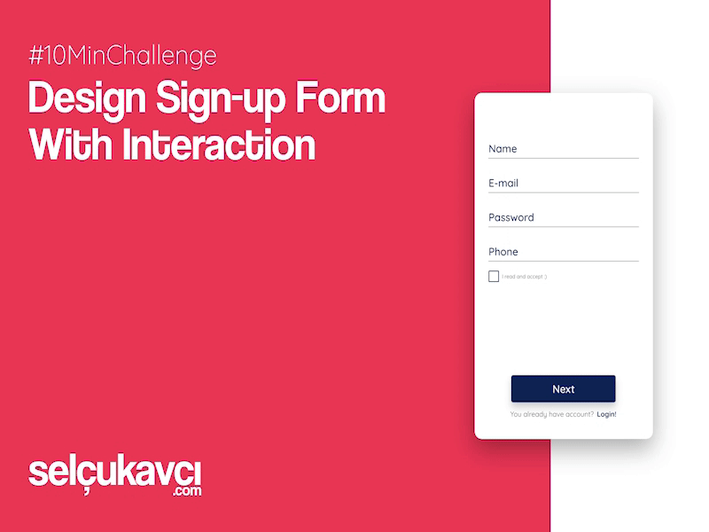 #10MinChallenge - Signup Form Interaction Design adobe xd e commerce interaction design login form login screen micro interaction micro interactions signup signup form ux