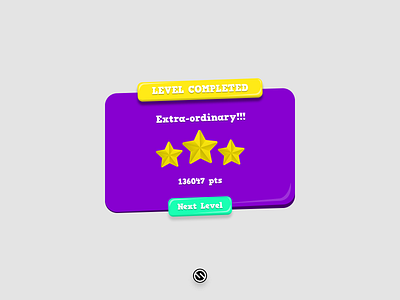 Level Complete Popup - Daily UI #10 - #10MinChallenge adobe xd button animation e commerce game game art game design game menu menu design popup popup design popup window ui ux