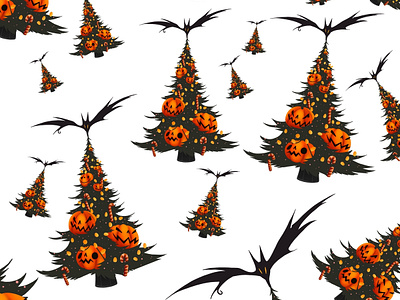 Halloween Christmas Trees Pattern