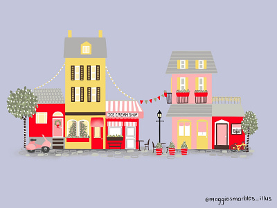 Tiny Village apple pencil art building design christmas village digital art digital illustration digital illustrator flat design flat ui graphic artist illustration illustrator ipad pro art pastel art procreate village art