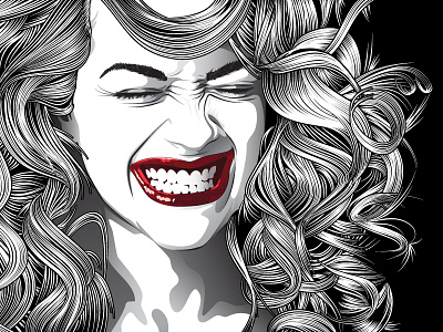 Rita adobe illustrator hair illustration portrait smile vector