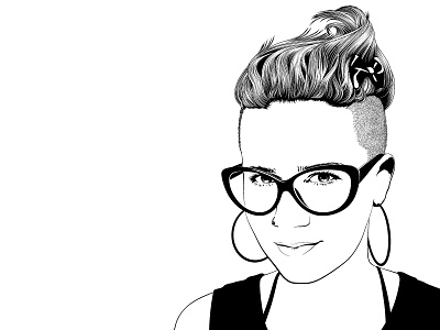 Liisbet adobe illustrator black hair illustration portrait vector white