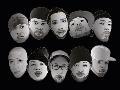 Wu-Tang Clan adobe illustrator illustration portraits vector wu wu tang wu tang clan