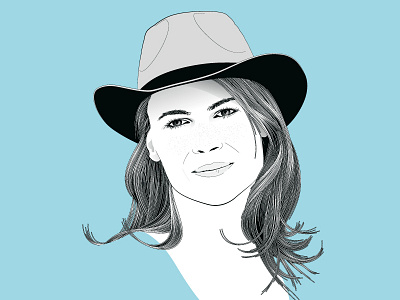 Jeannette adobe illustrator aquamarine hair illustration portrait vector