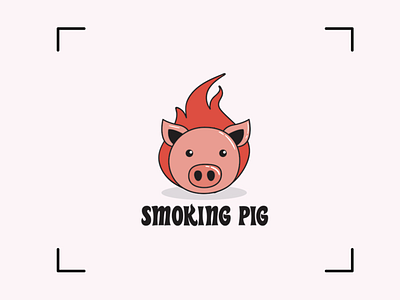 Smoking Pig - Logo design adobe illustrator branding design food graphic design icon illustration logo logo design pig typography vector