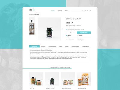 Dog Center Product Page branding design dogs figma health nutrition photoshop products redesign retail ui ui ux veterinary