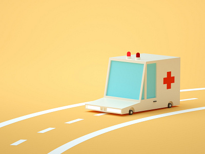 Ambulance 3d 3d art 3d artist ambulance c4d car cinema 4d design lowpoly render