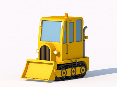 Low poly Bulldozer 3d 3d art 3d artist bulldozer c4d car cinema 4d design low poly low poly art render