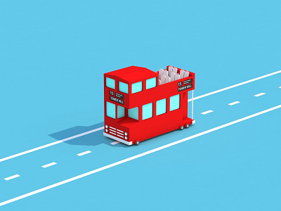 London Bus 3d 3d art 3d artist animation bus c4d cinema 4d design illustration london low poly low poly art render transportation