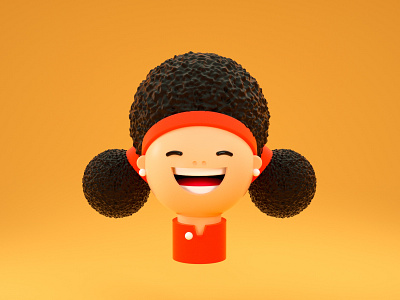 Afro Girl 3d 3d art 3d artist c4d characterdesign cinema 4d design illustration render vector