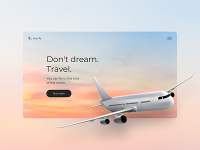 Concept website main page airplane