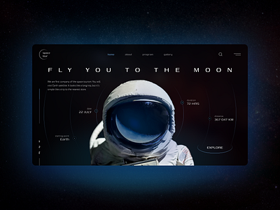 Space tourism website concept