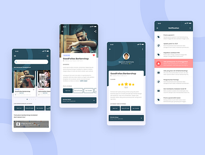 Barbershop Booking App UI Design app clean design exploration fashion app flat ios ui user experience ux