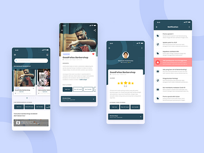 Barbershop Booking App UI Design