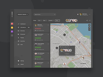 Attendance Web Dashboard Exploration (Dark Mode Version) app clean design exploration flat ui user experience ux