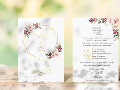 Wedding invitation design floral golden golden foil print wedding wedding invitation weddings