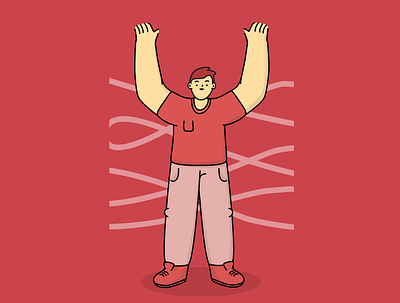 Hands up, boy affinity designer debut debuts design flat illustration illustrator minimal vector