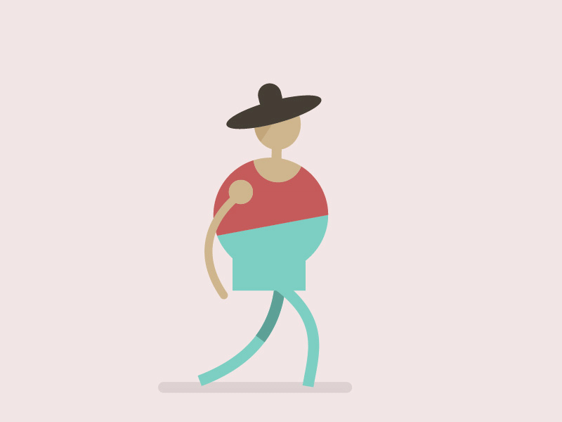 Simple Walk Animation after effects animation character gif illustration minimal