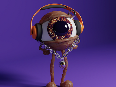 Vibe check 3d 3d art 3d modeling art direction blender blender3d blockchain c4d character crypto design ethereum eyeball headphones illustration metaverse nft nft collection pbr weirdo