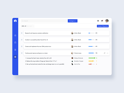 OKR tool design okr ui