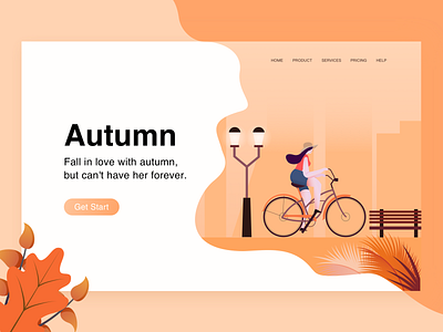 Autumn Bike autum ui 插图 设计