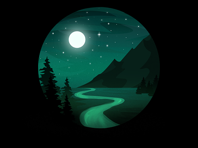 Emerald Mountain graphicdesign green illustration landscape logo vector