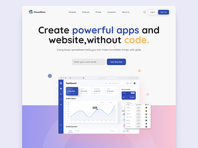 GroundZero Dashboard Landing Page