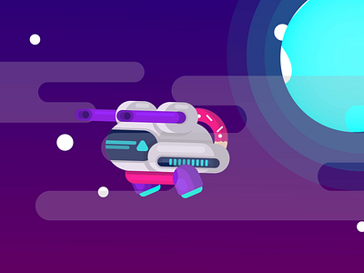 🎶Cute spaceship with artificial intelligence animation🤖 ai animation artificial intelligence astronaut characer cute design donut future galaxy gif gun illustration robot sound space spacecraft spaceship starship vector