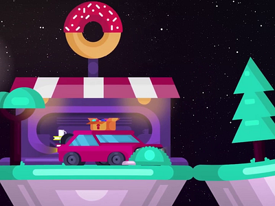 Milky Rider 🌌 | Trailer | Anonbird box car characer cute cyberpunk design flat future galaxy gif illustration island planet space vector