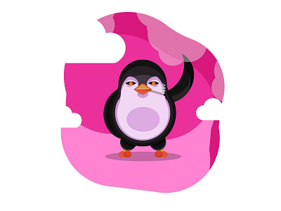Smokig 🚬 Penguin 🐧 bird characer cigarette cloud cute design designs flat flat design flat illustration future ill illustration illustrations penguin planet smoke smoking space vector