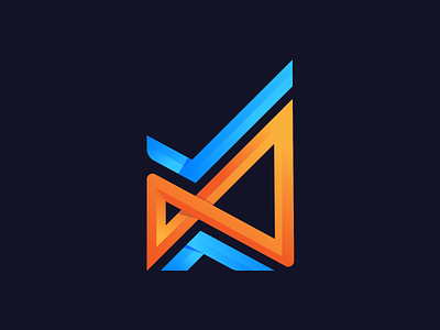 Infinity Abstract Logo Design abstract blue brand identity branding design icon infinity logo logo design orange right vector