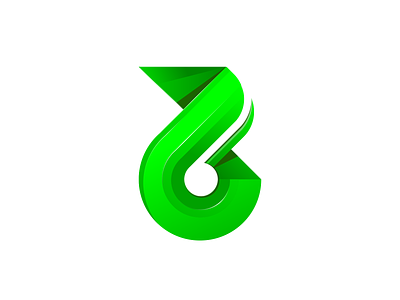 B Letter Logo 6 brand design brand identity branding green illustration letter letter b letter logo logo logo design number number 6 vector