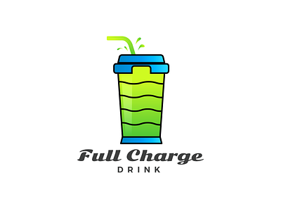Full Charge Logo Branding battery branding cafe charge drink food food and drink juice logo logo design