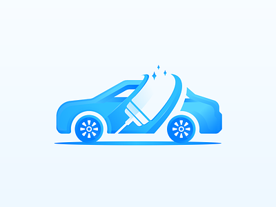 Car Wash Service Brand automobile automotive branding car clean cleaning cleaning brush design illustration logo service servicing transport wash water