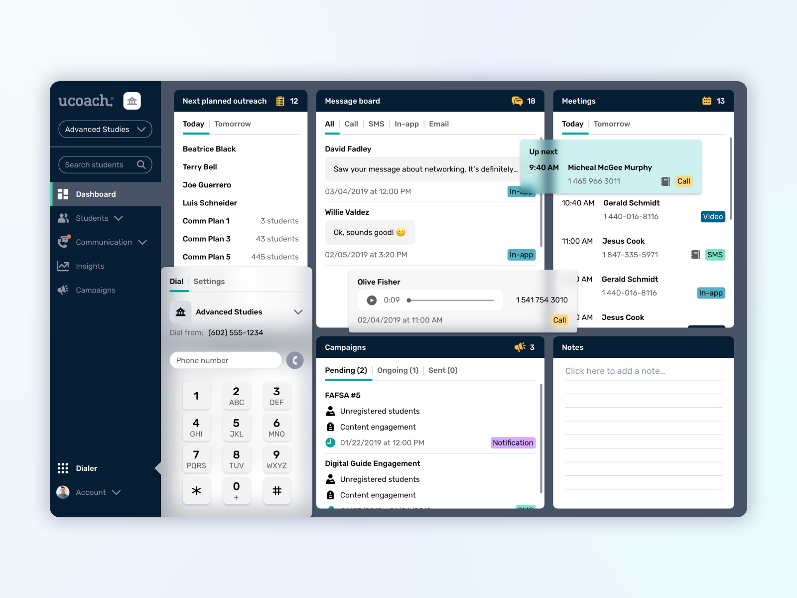 Dashboard | Student coaching app by Sara Mitrovic on Dribbble