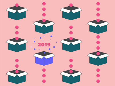 welcome 2019 2019 design gift graphic design illustration new year pattern poster suprise vector illustration